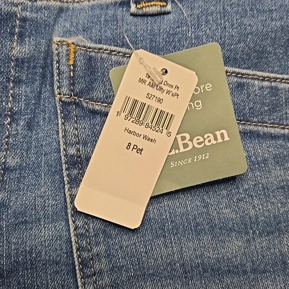L.L. Bean 1912 Field Denim Pants Womens 8P Utility Ankle Mid Rise NWT Heritage - Picture 4 of 8